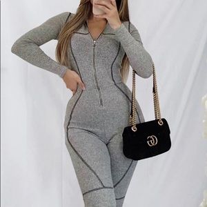 Gray fashion nova jumpsuit